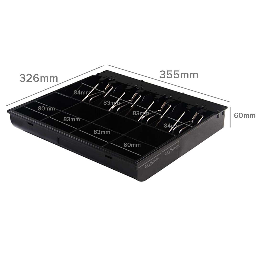SOGA 2X 4 Bills 8 Coins Cash Tray With Lockable Lid Heavy Duty Spare Cash Tray Black - Hospitality Connect