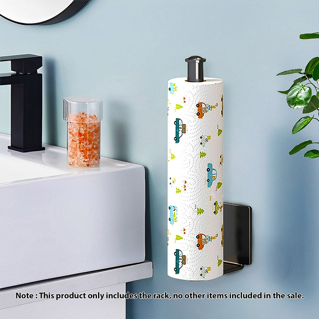 SOGA Black Wall-Mounted Kitchen Roll Holder Organiser Space Saving Rack - Hospitality Connect