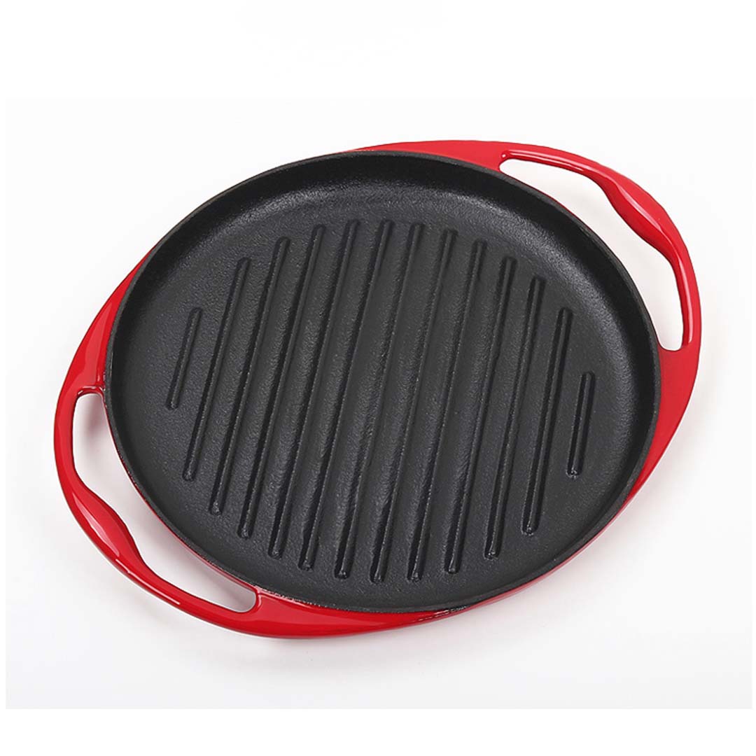 SOGA Enamel Porcelain 26cm Cast Iron Frying Pan Skillet Non-stick Coating Steak Sizzle Platter - Hospitality Connect
