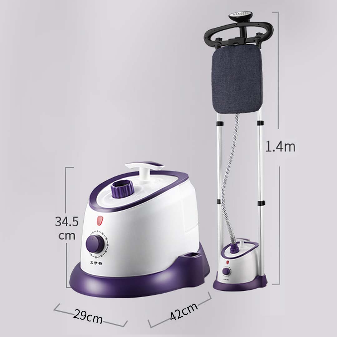 SOGA 2X Garment Steamer Vertical Twin Pole Clothes 1700ml 1800w Professional Steaming Kit Purple - Hospitality Connect