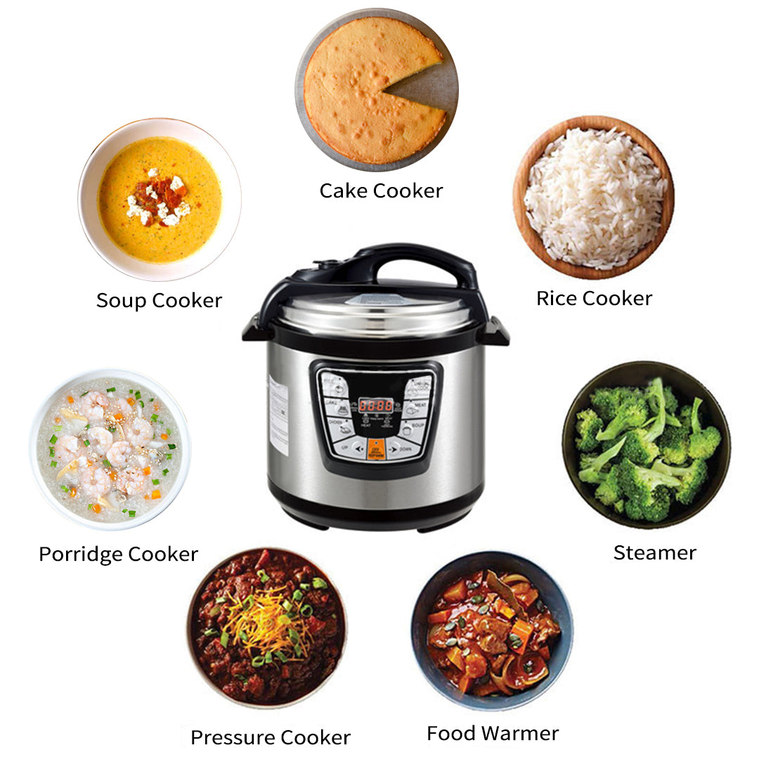 SOGA Electric Pressure Cooker 12L Stainless Steel NonStick 1600W