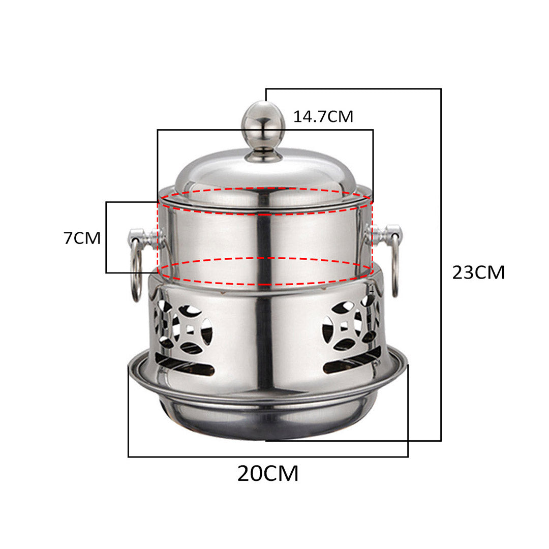 SOGA Stainless Steel Mini Asian Buffet Hot Pot Single Person Shabu Alcohol Stove Burner with Lid - Hospitality Connect