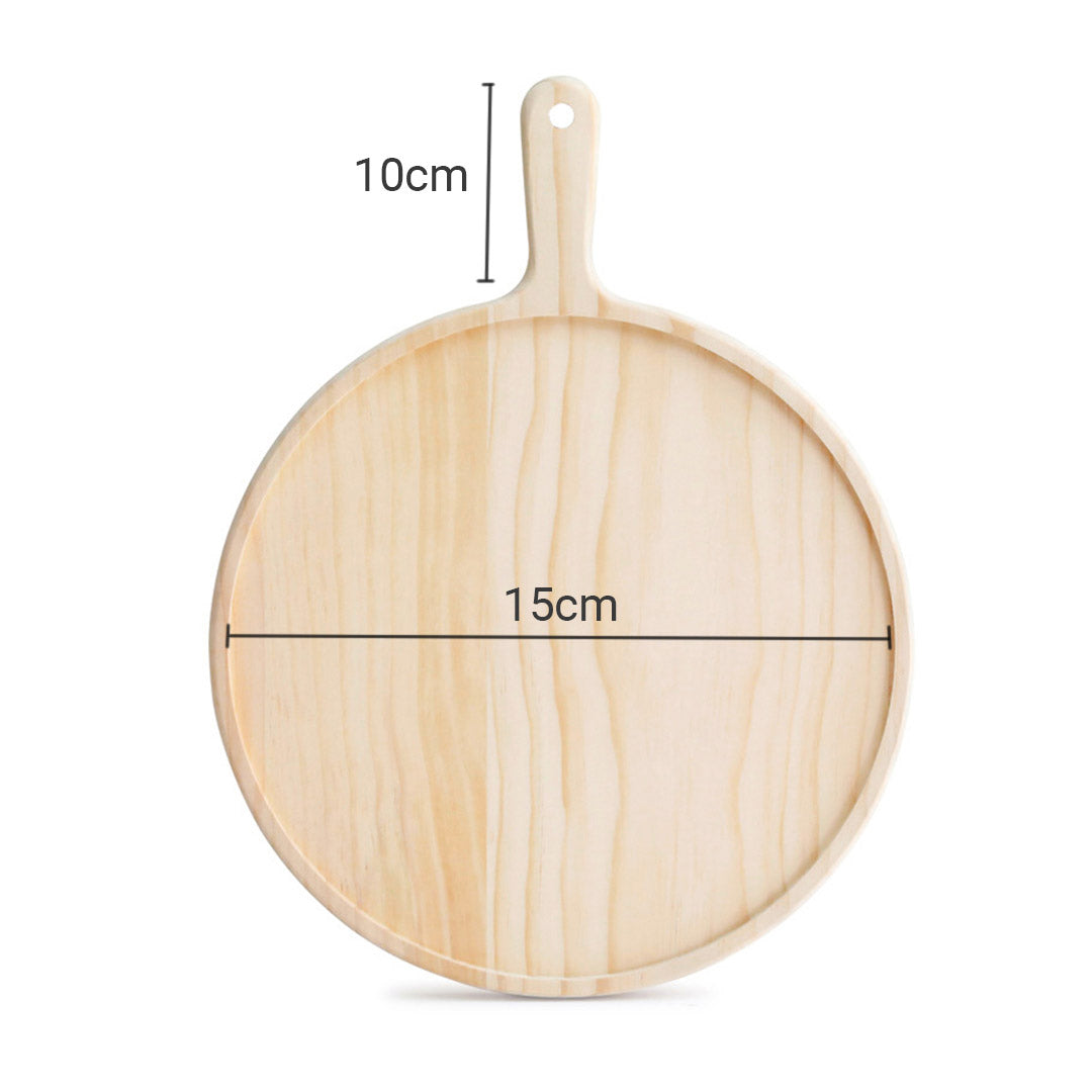 SOGA 6 inch Round Premium Wooden Pine Food Serving Tray Charcuterie Board Paddle Home Decor - Hospitality Connect