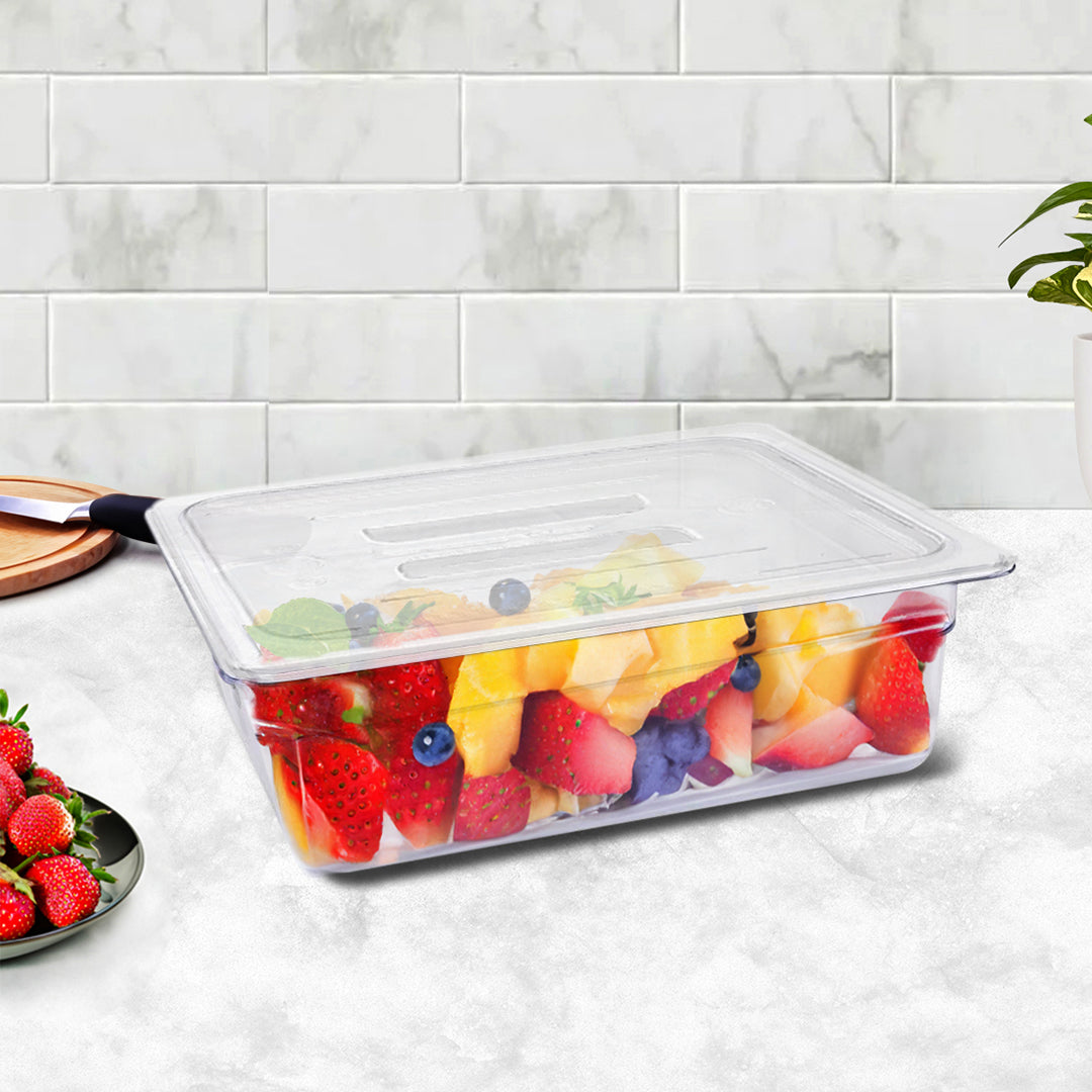 SOGA 150mm Clear Gastronorm GN Pan 1/2 Food Tray Storage with Lid - Hospitality Connect