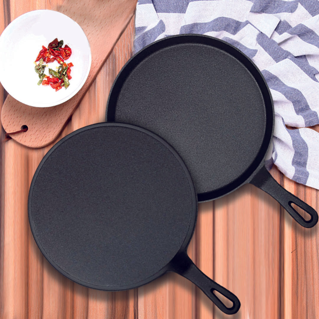 SOGA 26cm Round Cast Iron Frying Pan Skillet Griddle Sizzle Platter - Hospitality Connect