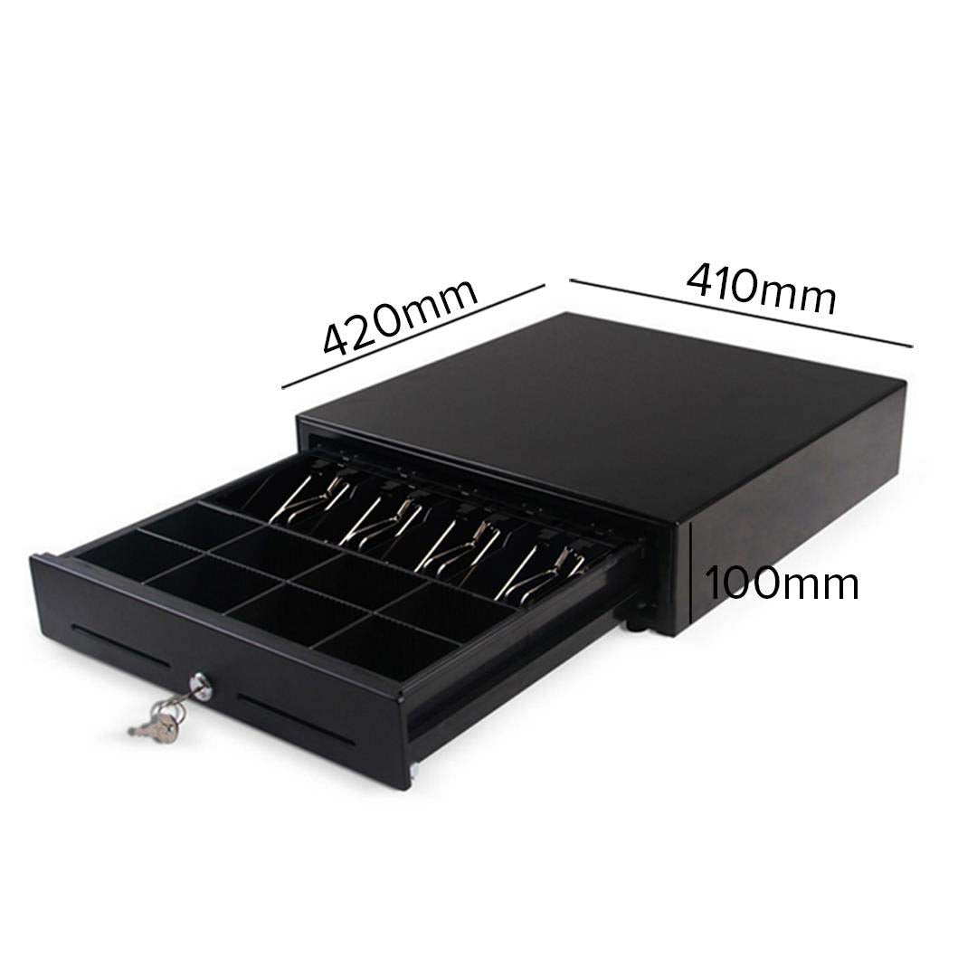 SOGA 2X Black Heavy Duty Cash Drawer Electronic 4 Bills 8 Coins Cheque Slot Tray Pos 410 - Hospitality Connect