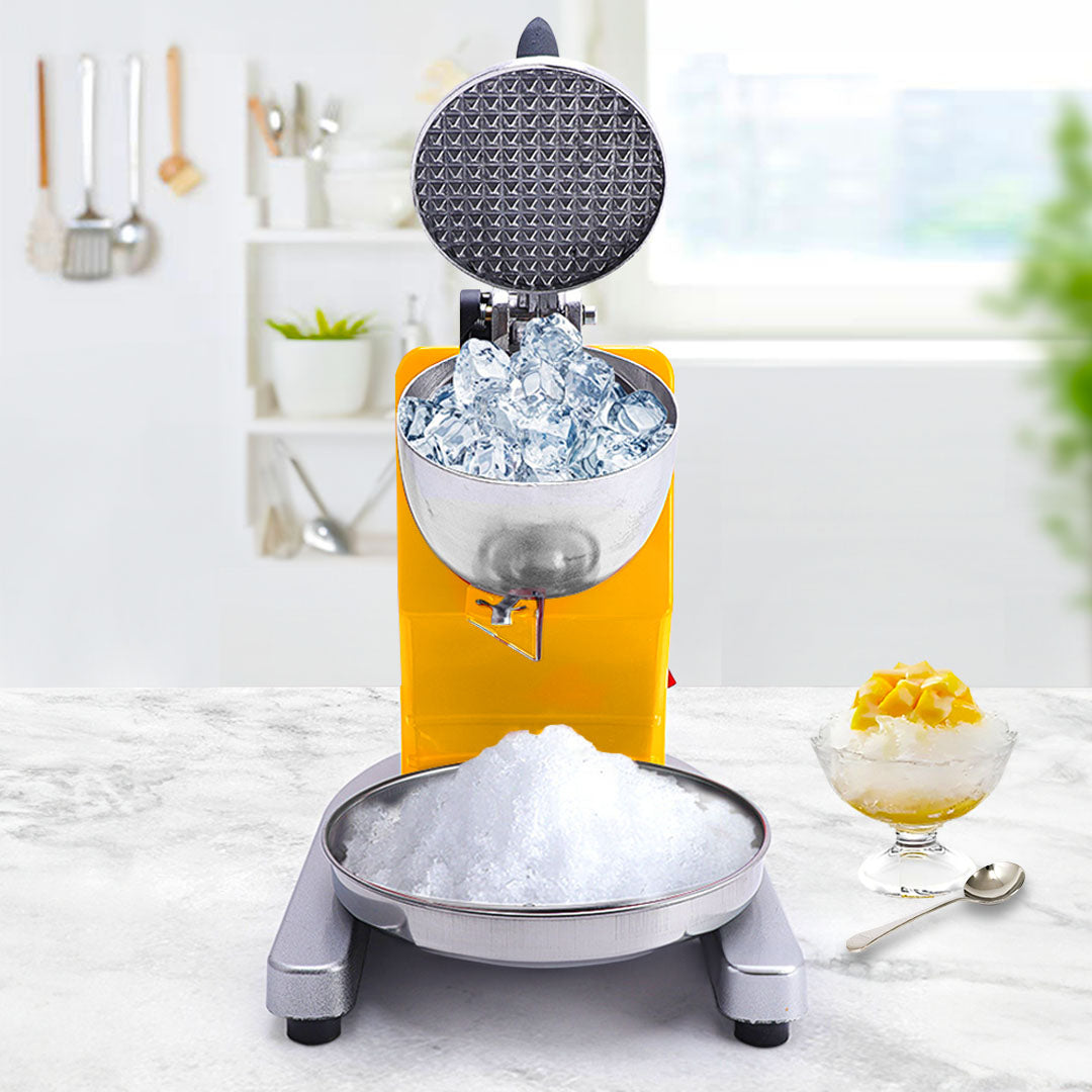 SOGA Ice Shaver Electric Stainless Steel Ice Crusher Slicer Machine Commercial Yellow - Hospitality Connect