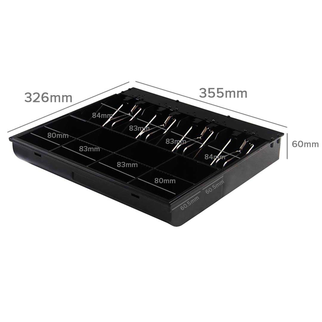 SOGA 4 Bills 8 Coins Cash Tray With Lockable Lid Heavy Duty Spare Cash Tray Black - Hospitality Connect