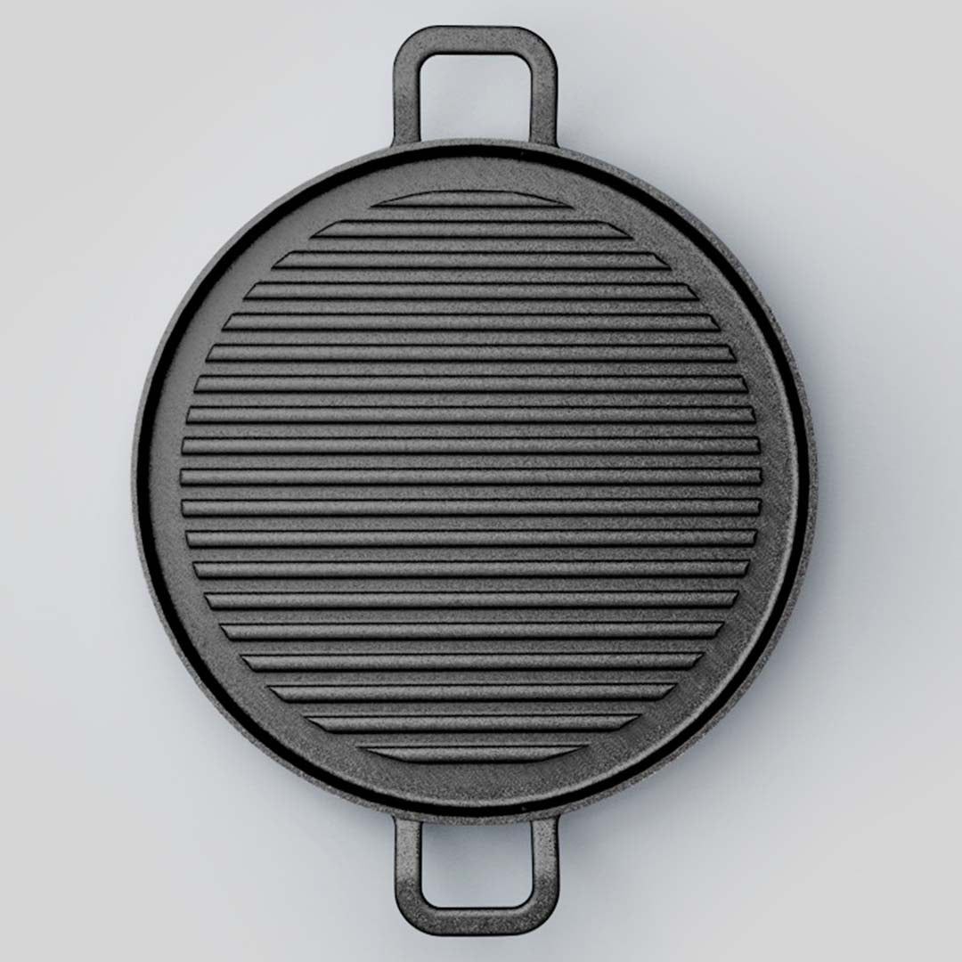 SOGA 30cm Ribbed Cast Iron Frying Pan Skillet Coating Steak Sizzle Platter - Hospitality Connect