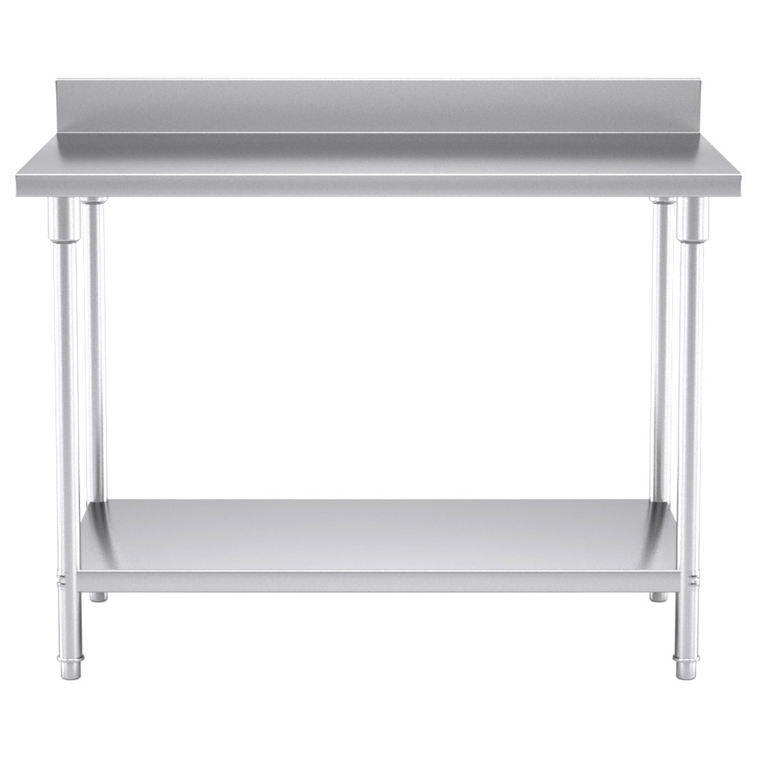 SOGA Commercial Catering Kitchen Stainless Steel Prep Work Bench Table with Back-splash 120*70*85cm - Hospitality Connect