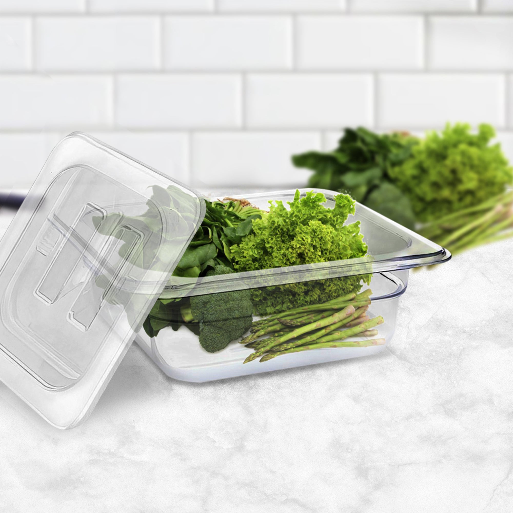 SOGA 65mm Clear Gastronorm GN Pan 1/6 Food Tray Storage with Lid - Hospitality Connect