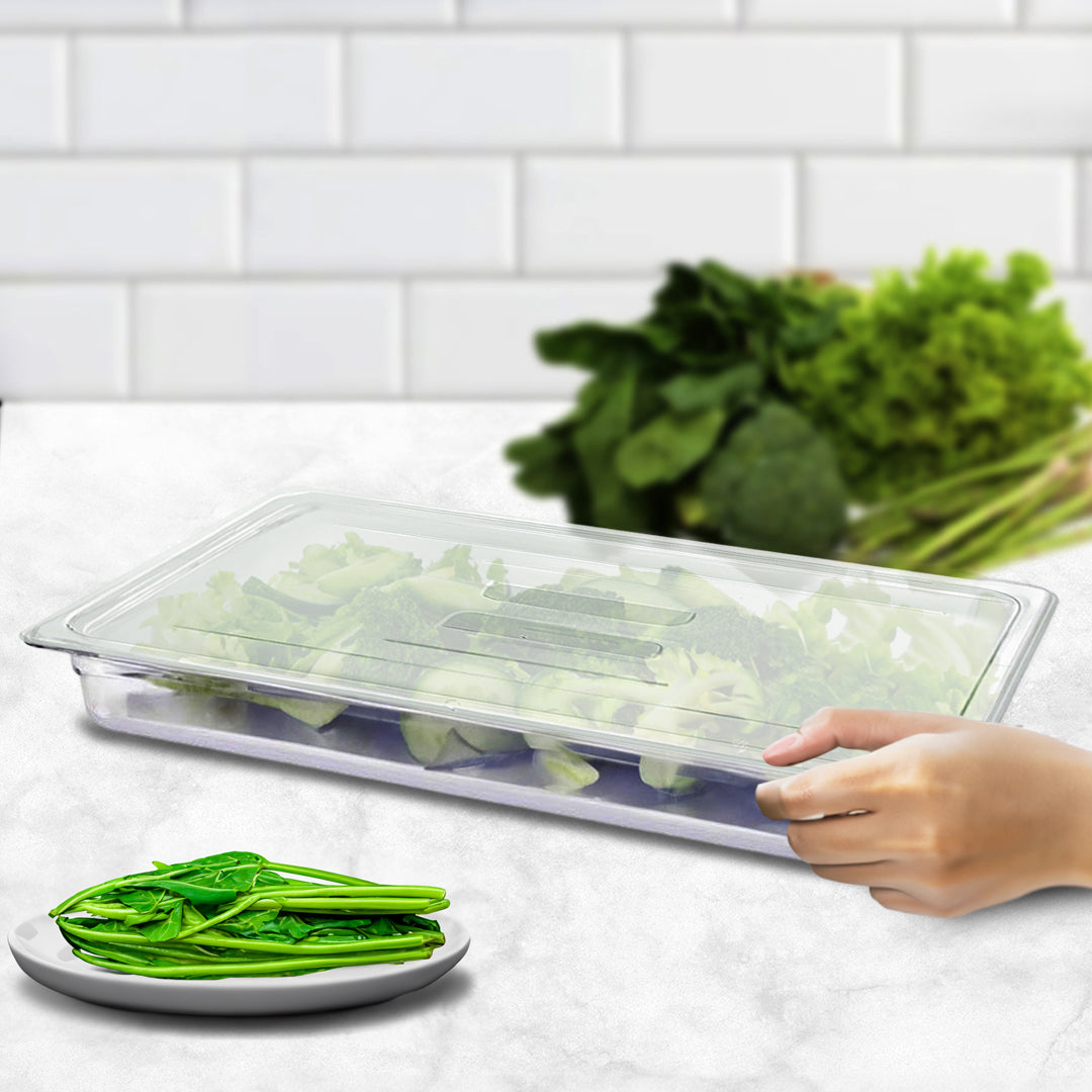 SOGA 65mm Clear Gastronorm GN Pan 1/2 Food Tray Storage with Lid - Hospitality Connect