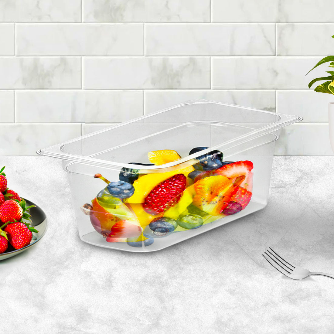 SOGA 100mm Clear Gastronorm GN Pan 1/3 Food Tray Storage - Hospitality Connect