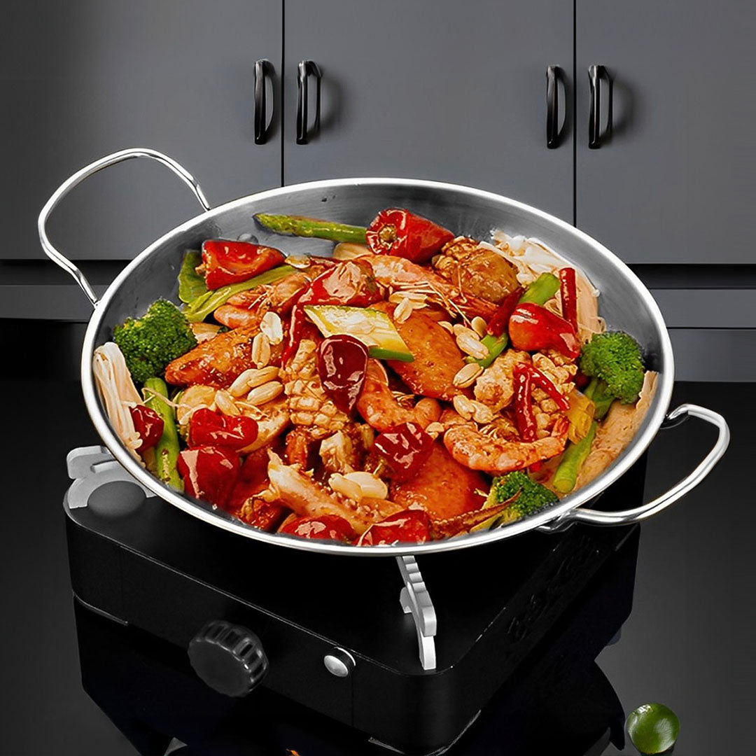 Soga 21cm Signature Dry Pot crafted with 201 Material in Silver Color For Kitchen Essential