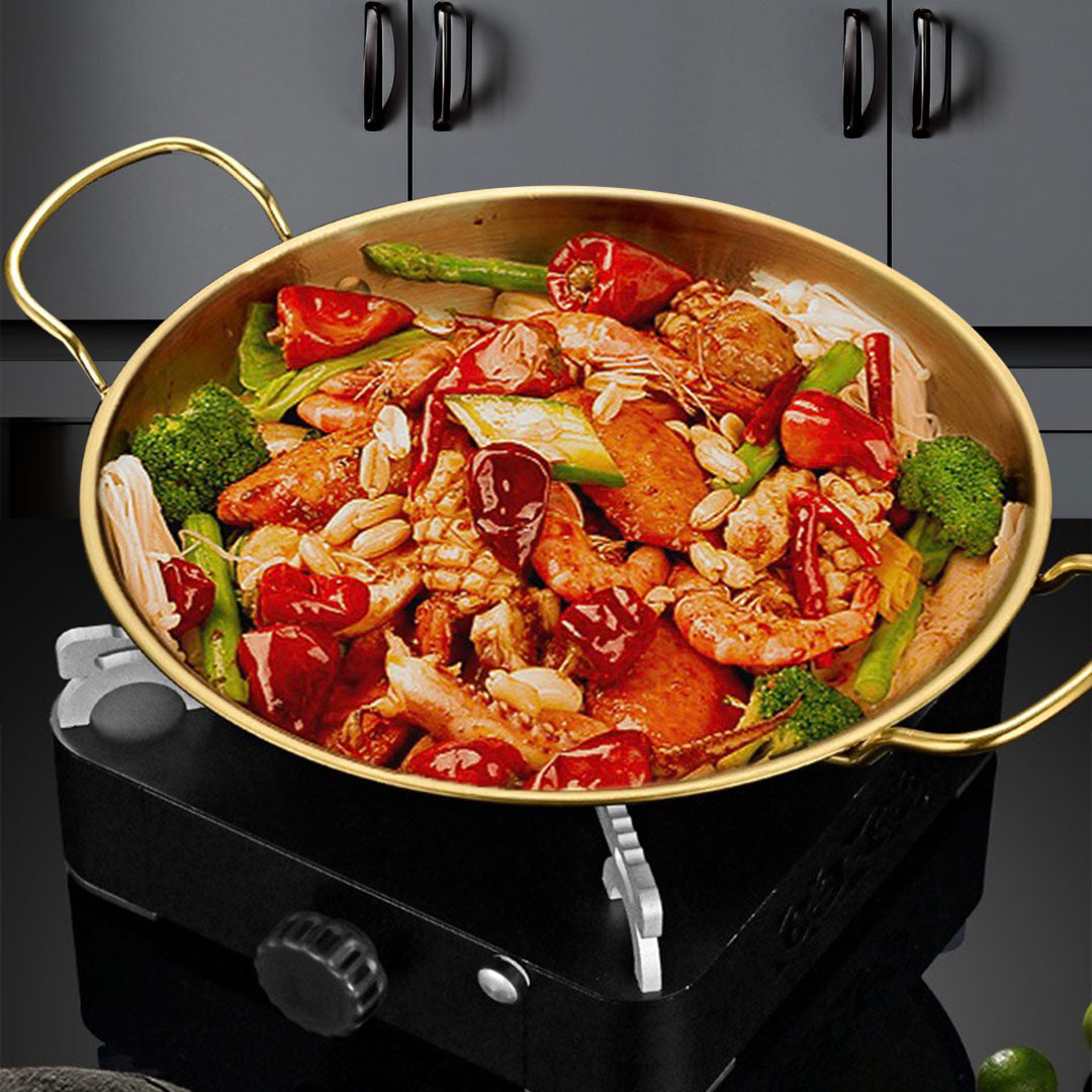 Soga 21cm Signature Dry Pot And crafted with 201 Material in Gold for Kitchen Essential