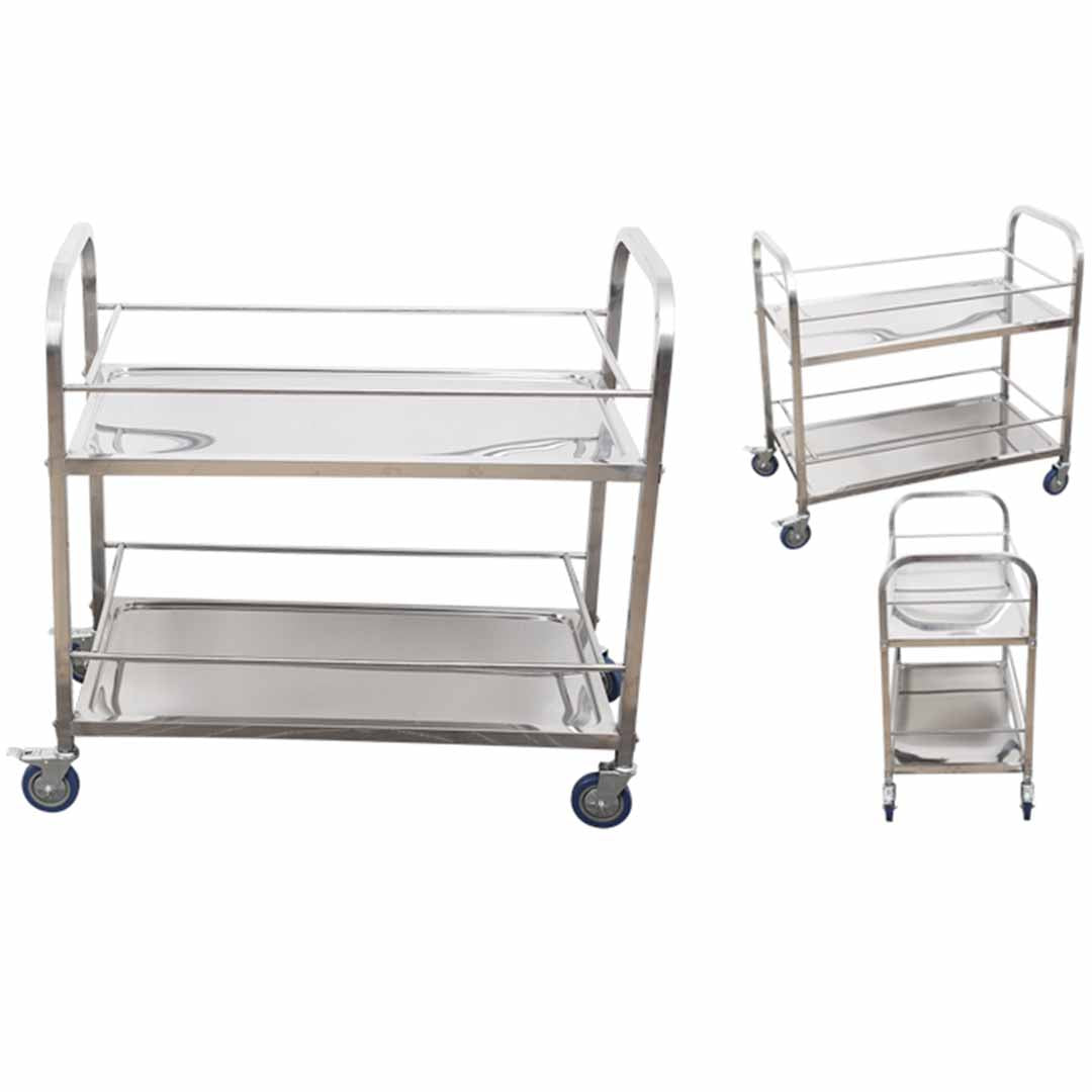 SOGA 2 Tier 75x40x84cm Stainless Steel Drink Wine Food Utility Cart Small - Hospitality Connect