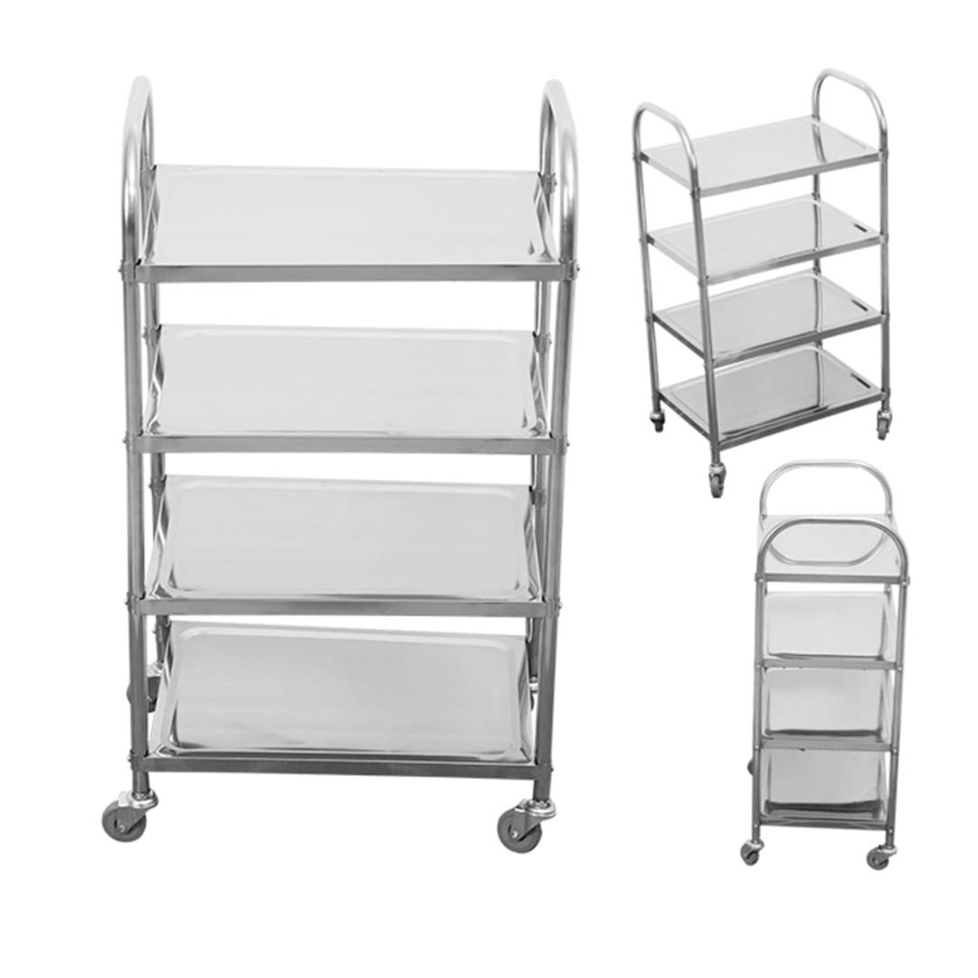 SOGA 4 Tier 950x500x1220 Stainless Steel Kitchen Dining Food Cart Trolley Utility - Hospitality Connect