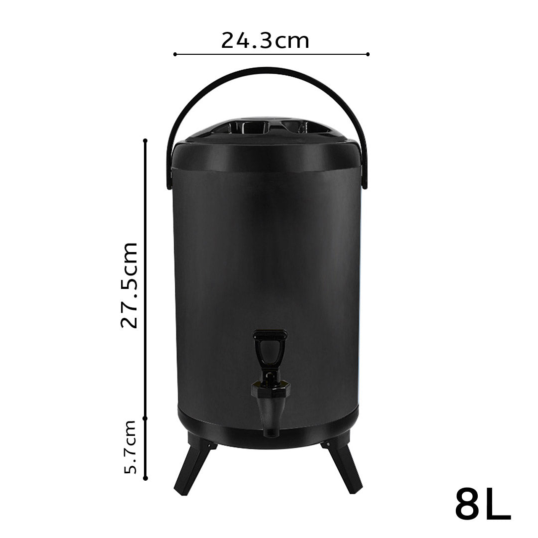 SOGA 8L Stainless Steel Insulated Milk Tea Barrel Hot and Cold Beverage Dispenser Container with Faucet Black - Hospitality Connect