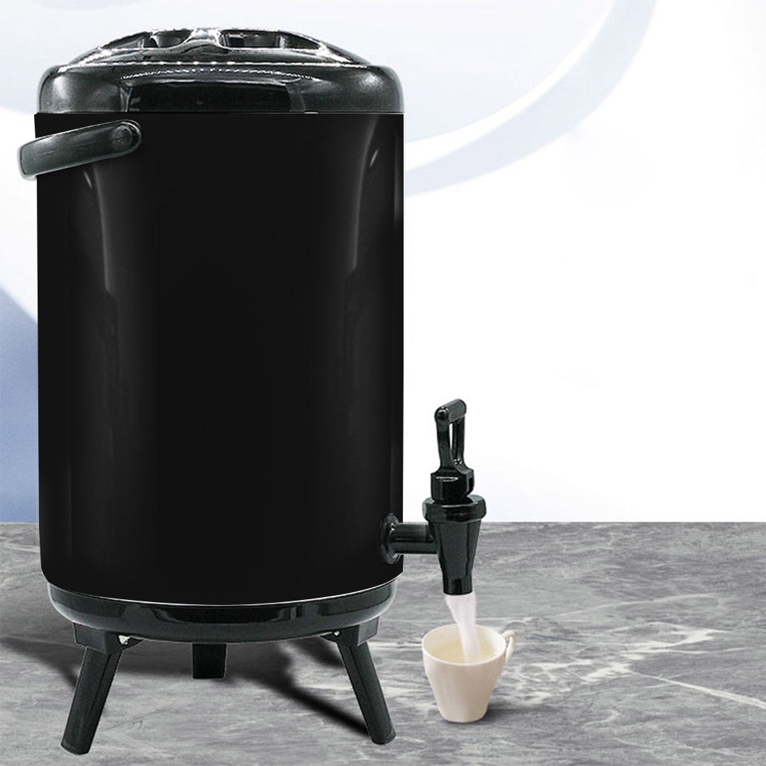 SOGA 12L Stainless Steel Insulated Milk Tea Barrel Hot and Cold Beverage Dispenser Container with Faucet Black - Hospitality Connect