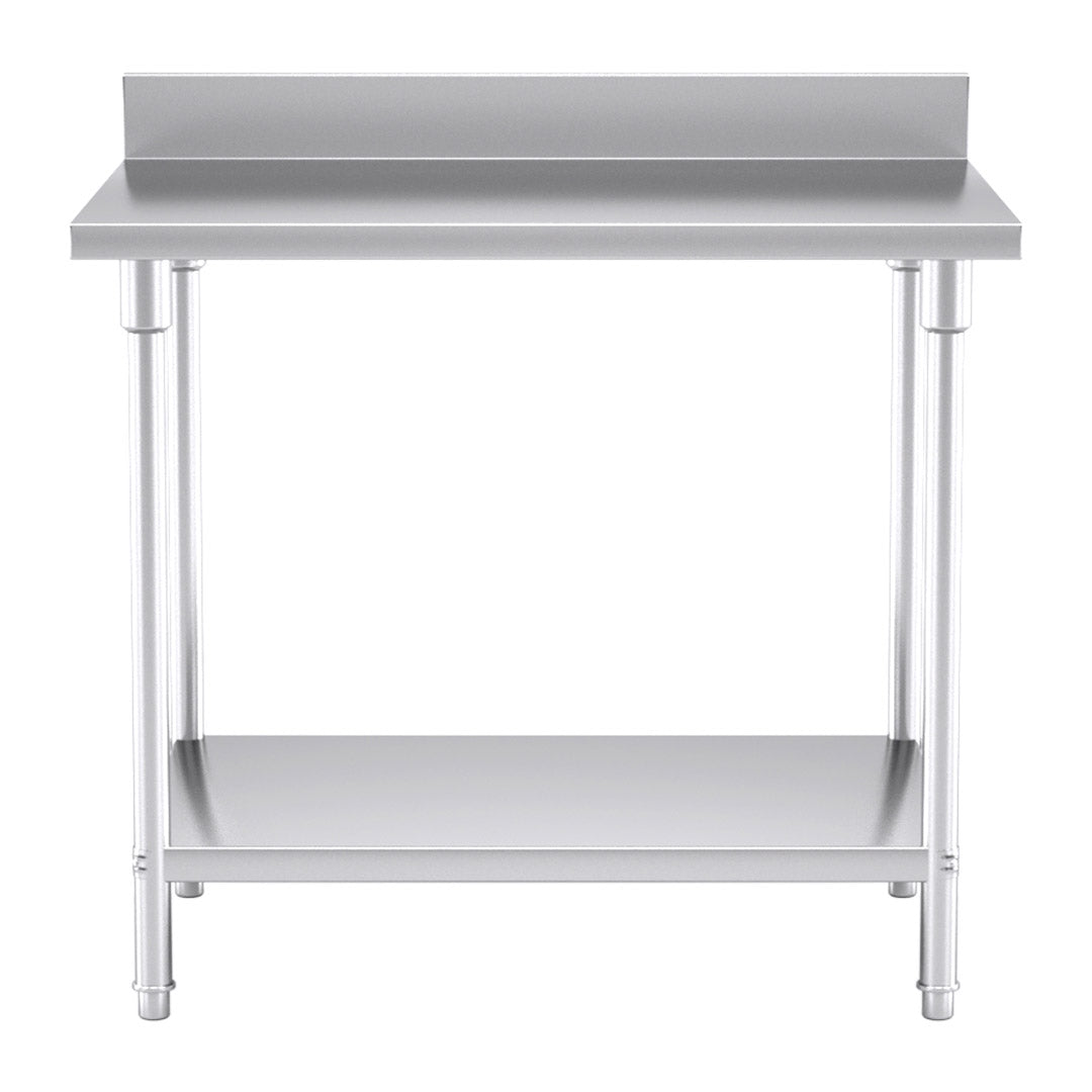 SOGA Commercial Catering Kitchen Stainless Steel Prep Work Bench Table with Back-splash 100*70*85cm - Hospitality Connect