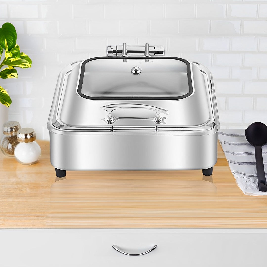 SOGA Stainless Steel Square Chafing Dish Tray Buffet Cater Food Warmer Chafer with Top Lid - Hospitality Connect