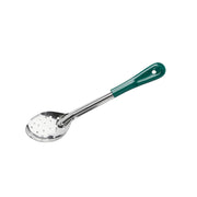 CHEF INOX BASTING SPOON PERFORATED S/S 330mm GREEN HDL