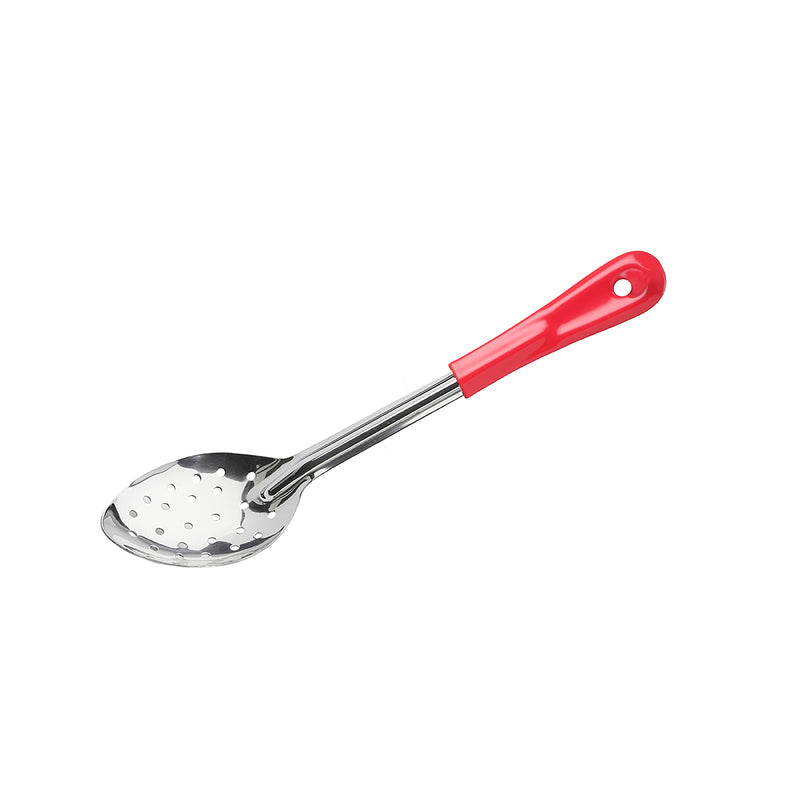 CHEF INOX BASTING SPOON PERFORATED S/S 330mm RED HDL