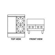 Goldstein 800 SERIES 2 Burner with 300mm Griddle COOKTOPS GAS PFB12G2 - Hospitality Connect