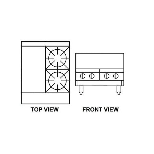 Goldstein 800 SERIES 2 Burner with 300mm Griddle COOKTOPS GAS PFB12G2 - Hospitality Connect