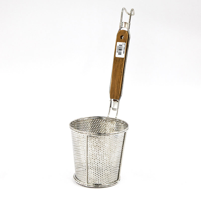 KitchenKnock Noodle Basket Wooden Handle - 120×120mm 045058 - Hospitality Connect