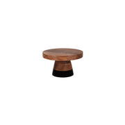 CHEF INOX SERVE RND CAKE STAND ACACIA BLACK BORDER 200x140mm