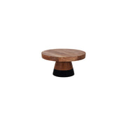 CHEF INOX SERVE RND CAKE STAND ACACIA BLACK BORDER 250x140mm