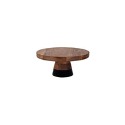 CHEF INOX SERVE RND CAKE STAND ACACIA BLACK BORDER 300x130mm