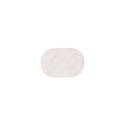 Chef Inox marble oval serving tray, 250x170x15mm, natural white marble with elegant smooth surface and curved edges.