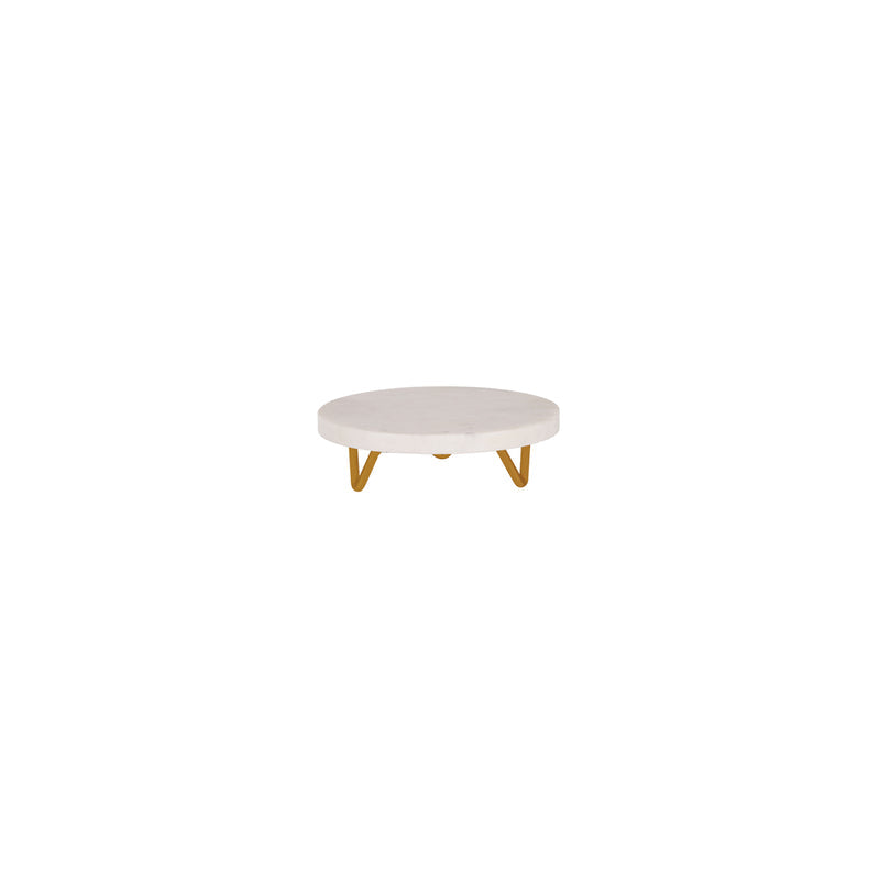 CHEF INOX SERVE RND MARBLE DISPLAY STAND METAL LEGS 200x55mm