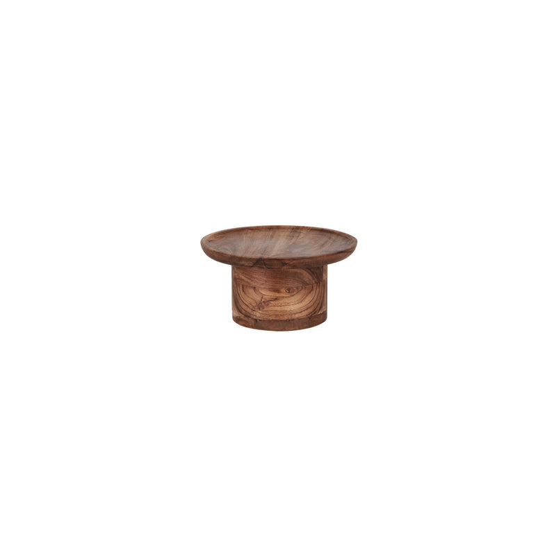 CHEF INOX SERVE ROUND CAKE STAND PILAR ACACIA 200x100mm
