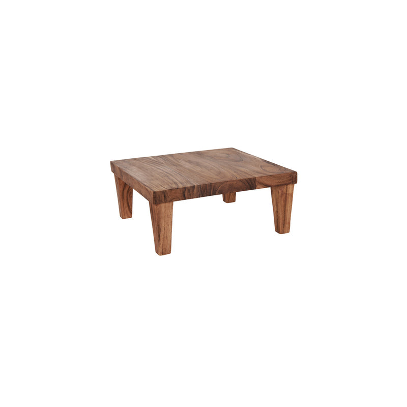 CHEF INOX SERVE SQR STAND w/LEGS ACACIA WOOD 305x305x130mm