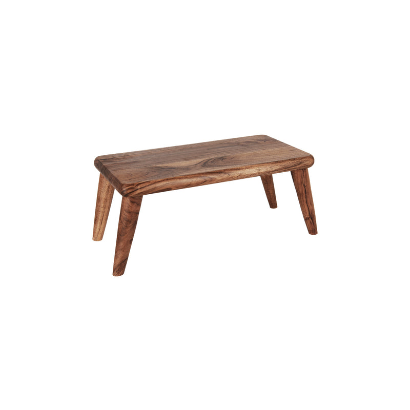 CHEF INOX SERVE RECT STAND w/LEGS ACACIA 405x230x180mm