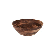 Chef Inox deep round serve dip bowl made of acacia wood, measuring 130x50mm, ideal for presenting dips and small snacks.
