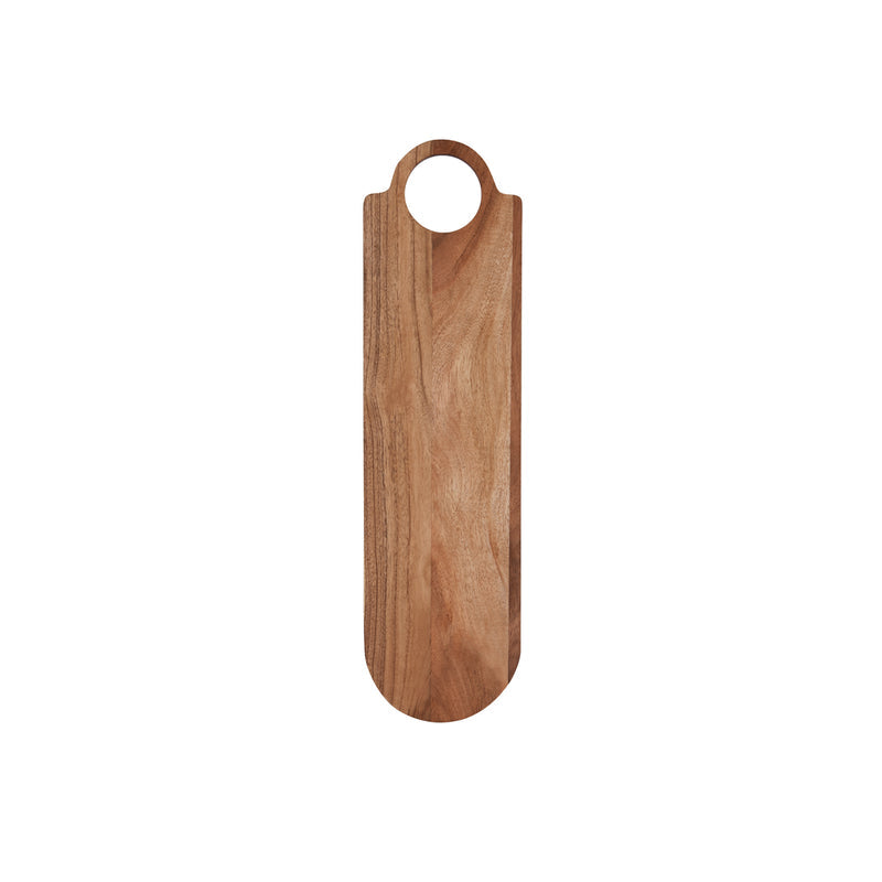 CHEF INOX SERVE OVAL BOARD w/LOOP HDL ACACIA 560x150x15mm