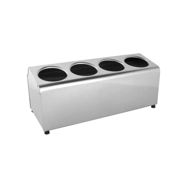 Chef Inox Cutlery Cylinder Holder S/S 4 Hole 1x4 Dia104mm - Hospitality Connect