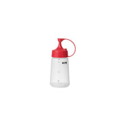 Chef Inox soft squeeze bottle with red cap, 300ml, used for sauces or dressings in kitchen, made of durable plastic.
