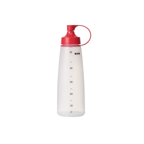 Chef Inox soft squeeze bottle with red cap, 550ml, used for sauces, dressings, or condiments in kitchen and food service.