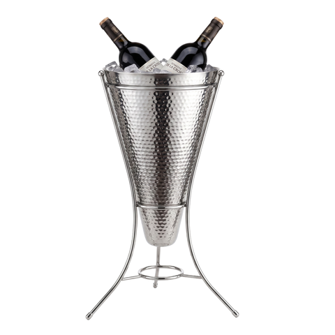 CHEF INOX SERVE WINE COOLER w/STAND 2 BOTTLE S/S 210x720mm