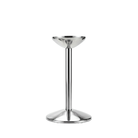 Chef Inox serve stand in stainless steel designed for 06897 ice bucket, measuring 180x575mm, with a sleek display stand for presentation.