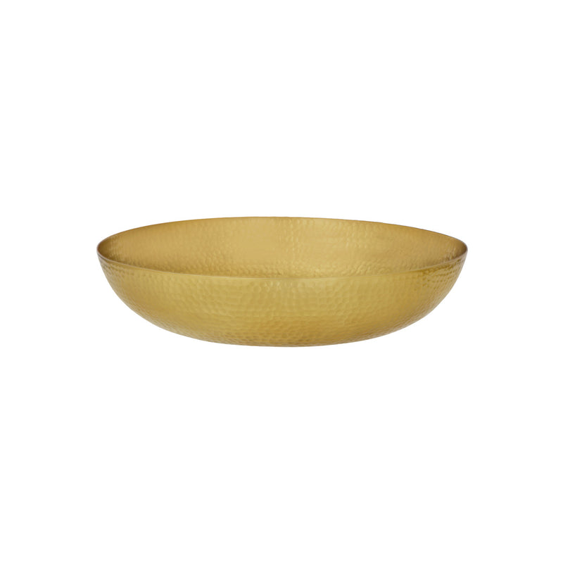 CHEF INOX ROUND SERVING/SEAFOOD BOWL HAMMERED 350mm BRASS