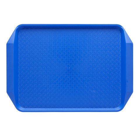 Blue Chef Inox rectangular fast food serving tray, polypropylene, 425x300x35mm, durable and lightweight for food presentation.