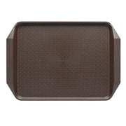 Brown Chef Inox rectangular fast food serving tray, 425x300x35mm, made of durable polypropylene, ideal for food service.