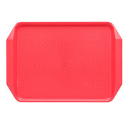 Red Chef Inox rectangular fast food serving tray with dimensions 425x300x35mm, made of durable plastic for food service use.