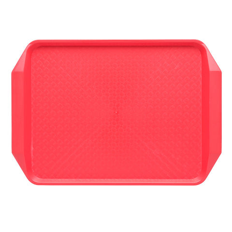 Red Chef Inox rectangular fast food serving tray with dimensions 425x300x35mm, made of durable plastic for food service use.